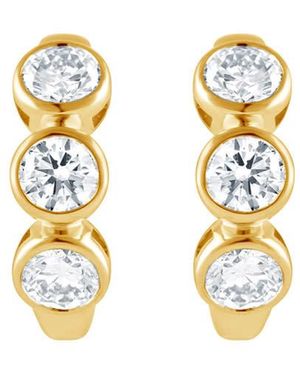 Brilliant Diamond 14Kt 2.75 Carat Lab Grown Diamond Hoop Earrings For - Metallic