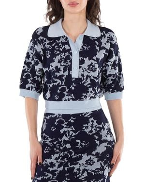 KENZO Flower Camo Pattern Cropped Top - Blue