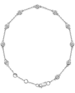 Haus of Brilliance 14K 1/2 Cttw Bezel Set Lab Grown Diamond Station Bracelet - Metallic