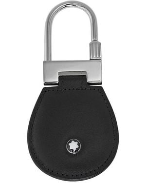 Montblanc Meisterstuck Leather And Steel Key Fob 14085 - Black