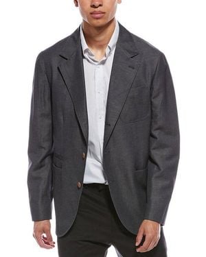 Brunello Cucinelli Charcoal Deconstructed Blazer, Brand Size 54 (Us - Grey