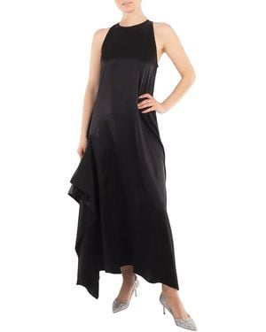 JW Anderson Sleeveless Draped Round Neck Midi Dress, Brand Size 10 Us - Black