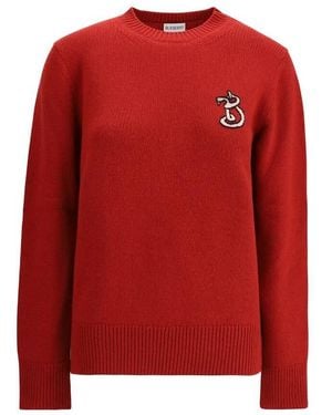 Burberry B Snake Wool Cashmere Jumper - Red