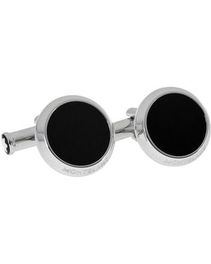 Montblanc Iconic Stainless Steel Onyx Cufflinks 112896 - Black