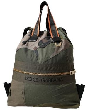 Dolce & Gabbana Military Patchwork Rucksack Backpack Bag Canvas - Black