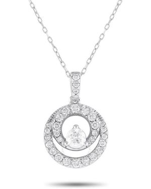 LB Exclusive 14K 1.0Ct Diamond Pendant Necklace Mf07 100124 - Metallic