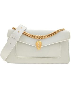 BVLGARI Serpenti East-West Maxi Chain Medium Shoulder Bag - Natural