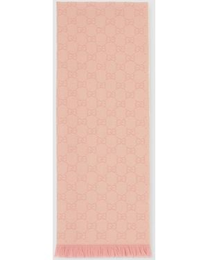 Gucci Gg Wool Scarf - Pink
