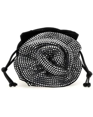 Magda Butrym Crystal-Embellished Floral Crossbody Bag - Black