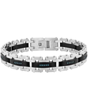 Robert Alton 1/6Ctw Diamond Stainless Steel Two-Tone Link Bracelet - Metallic