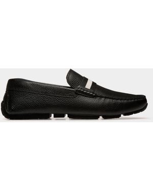 Bally Grained Leather Perthy Loafers, Brand Size 7 Us - Black
