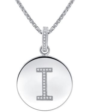 DiamondMuse Diamond Muse 0.10 Cttw Initial Letter Diamond Necklace For Girls, And - Metallic