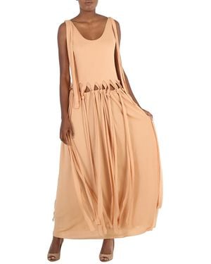 Chloé Ladies Smoked Ochre Layered Knotted Maxi Dress, Brand Size 40 (Us - Brown