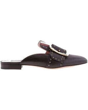 Bally Janesse Studded Leather Mules, Brand Size 36 Us - Brown