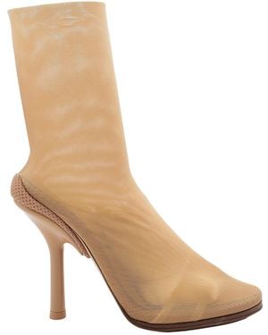 Burberry Ladies Gennie Tulle Sock Detail Ankle Boots, Brand Size 36 (Us - Natural