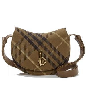 Burberry Rocking Horse Mini Check Shoulder Bag - Brown
