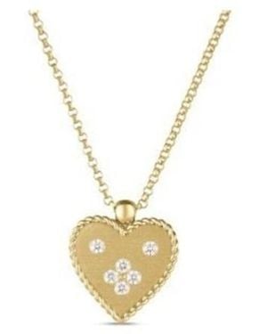 Roberto Coin 18K Venetian Princess Small Heart Medallion Necklace - Metallic