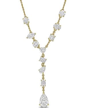 Created Forever 3 3/4 Ct Tw Multi-Shape Lab-Grown Diamond Lariat Necklace - Metallic