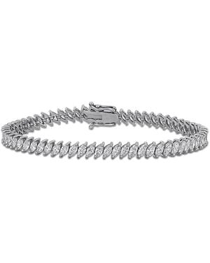 Created Forever 13Ct Tw Marquise-Cut Lab-Grown Diamond Tennis Bracelet - Metallic