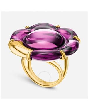 Baccarat 18K Plated On Sterling, Fuchsia Crystal Flower Statement Ring 2803647 - Pink