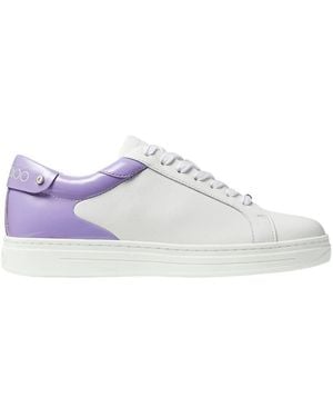 Jimmy Choo Rome/F Leather Low-Top Sneakers, Brand Size 39 Us - White