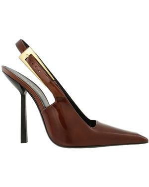 Saint Laurent Patent Leather Lee Slingback Pumps, Brand Size 40 Us - Brown