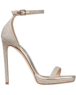 Jimmy Choo Alva 120 Glitter Sandals, Brand Size 38 Us - Metallic