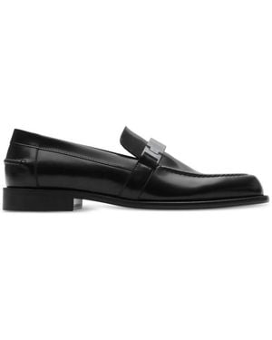 Burberry Tower Leather Loafers, Brand Size 35 Us - Black