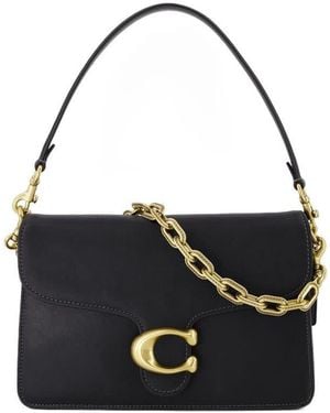 COACH Tabby Chain Leather Shoulder Bag - Black