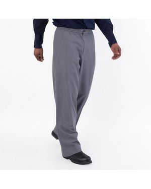 Ferragamo Ferragamo Drawstring Virgin Wool Trouser - Grey