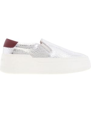 Ferragamo Demetra Embossed Platform Trainers - White