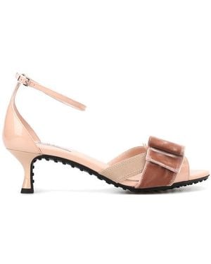 Tod's Tod's 50Mm Velvet-Bow Sandals - Pink