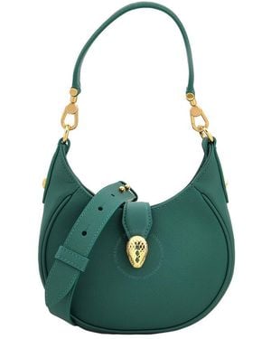 BVLGARI Serpenti Ellipse Leather Crossbody Bag - Green