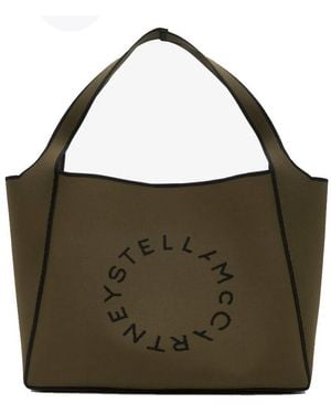 Stella McCartney Logo Square Tote Bag - Green