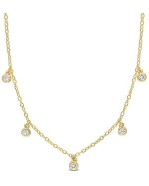 Created Forever 1/6 Ct Tgw Lab Created Diamond Station Necklace - Metallic