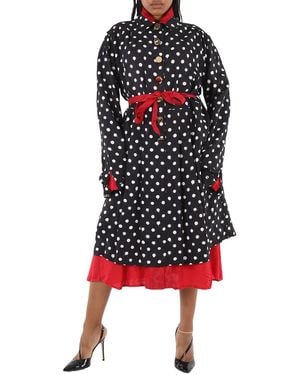 Balenciaga Reversible Belted Polka Dot Dress, Brand Size F34 (Us - Black