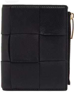 Bottega Veneta Small Cassette Bi-Fold Zip Wallet - Black