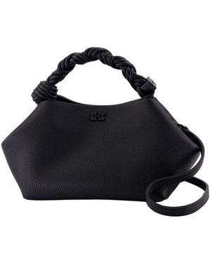 Ganni Grained Leather Shoulder Bag - Blue
