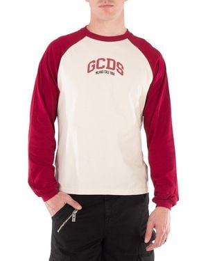 Gcds Logo Printed Crewneck T-Shirt - Pink