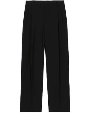 Burberry Wide Leg Tailored Wool Pants, Brand Size 54 (Us - Black