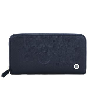 BVLGARI Leather Zip Wallet - Blue