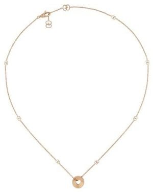 Gucci Icon 18Kt Rose Open Heart Chain Necklace - Metallic