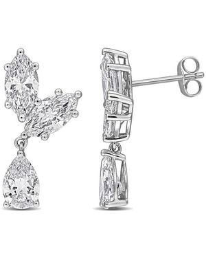 Created Forever 4 5/8Ct Pear And Marquise Lab-Grown Diamond Drop Earrings - White
