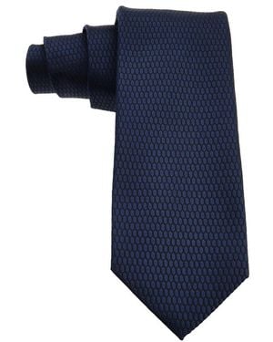 BVLGARI Jacquard Silk Formal Tie - Blue