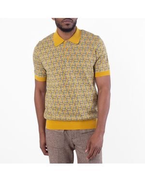 Fendi Ff Labyrinth Intarsia Polo Shirt, Brand Size 50 Us - Green