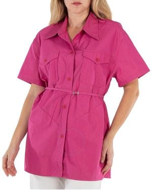 Our Legacy Ladies Cerise Cotton Ripstop Backless Army Shirt - Pink