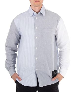 JW Anderson Classic Fit Patchwork Cotton Shirt - Blue