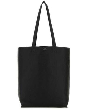 A.P.C. Leather Maiko Shopping Bag - Black