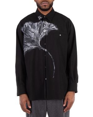 Emporio Armani Nature Print Woven Shirt - Black