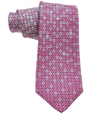 BVLGARI Pictorial Sakura Degrade Silk Tie - Purple